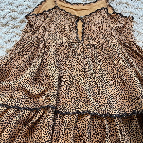 Urban Outfitters Tiered Sleeveless Sundress Mini Dress Animal Print Leopard XS - Picture 15 of 16